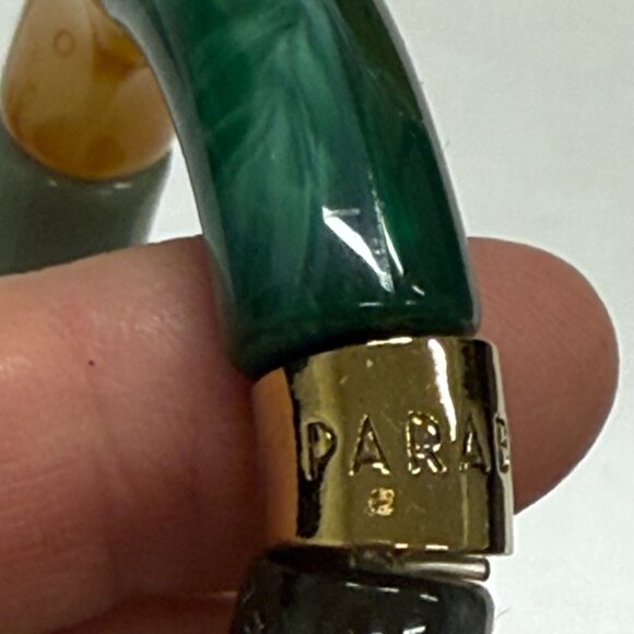 PARABAYA Multicolor Resin Beaded Elastic Bracelet, FRANCE - Picture 4 of 5